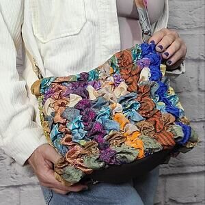 Handmade silk scrunchie purse